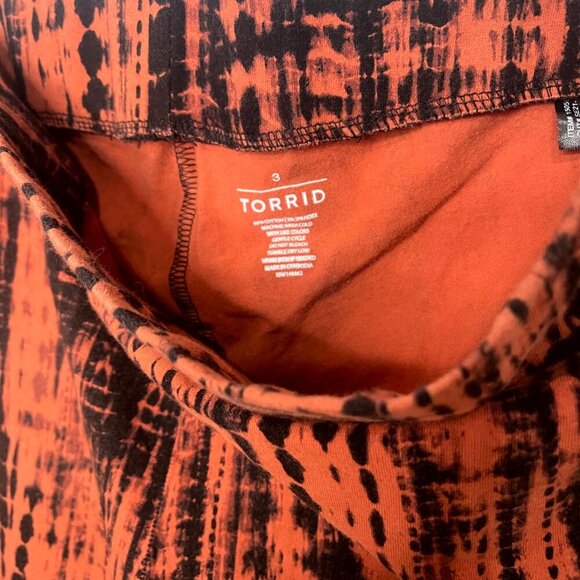 Torrid Orange Black Tie Bike Shorts 3 3X 22/24 #90 - Picture 4 of 5